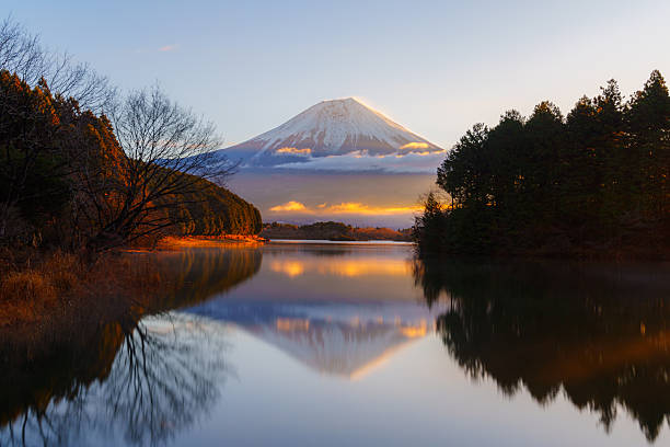istock Mount Fuji Reflected at Lake Tanuki, Fujinomiya, Japan 2218218691