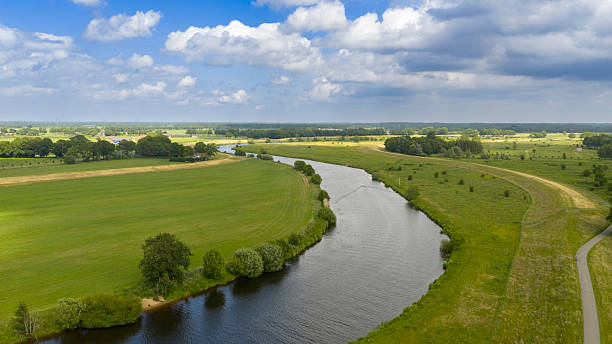 istock Vecht river landscape seen from above during springtime in Overijssel, Netherlands 2218218762