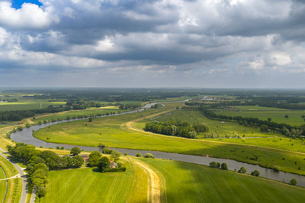 istock Vecht river landscape seen from above during springtime in Overijssel, Netherlands 2218218809