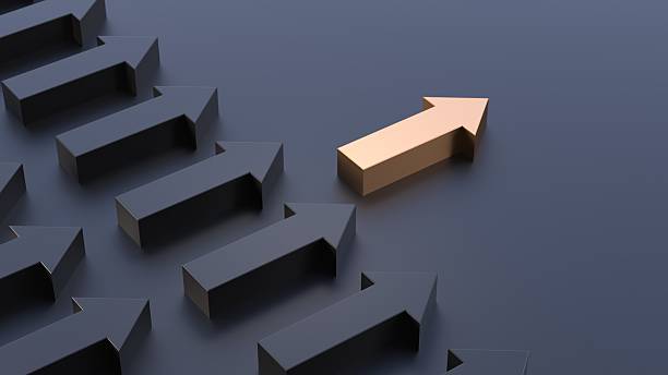 istock Gold Arrow Leadership: Standing Out Concept 2218218973