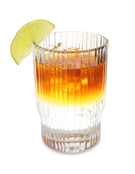 istock Refreshing espresso tonic drink with slice of lime isolated on white 2218225611