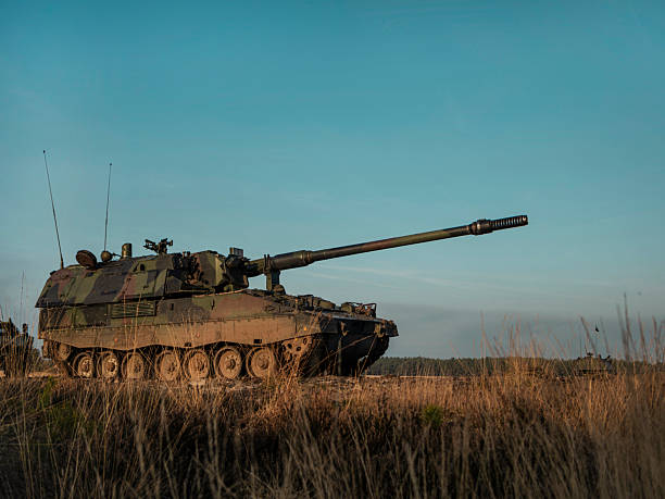 istock Panzerhaubitze 2000 Profile: Artillery Power in Golden Hour Light 2218226889