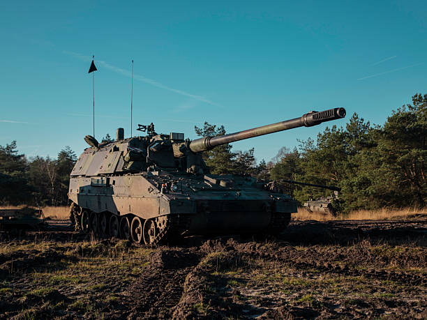 istock German Panzerhaubitze 2000: Heavy Artillery in Field Position 2218226911