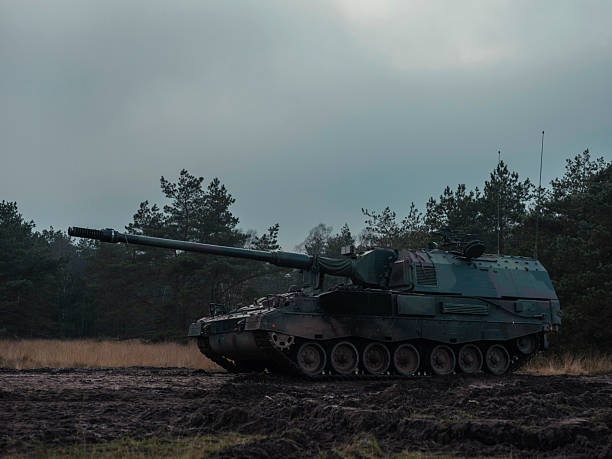 istock Panzerhaubitze 2000 Under Stormy Skies: Artillery in Dramatic Weather 2218226933