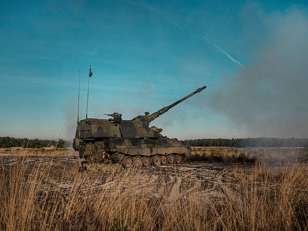 istock Panzerhaubitze 2000 Artillery: Strategic Position in Open Terrain 2218226934