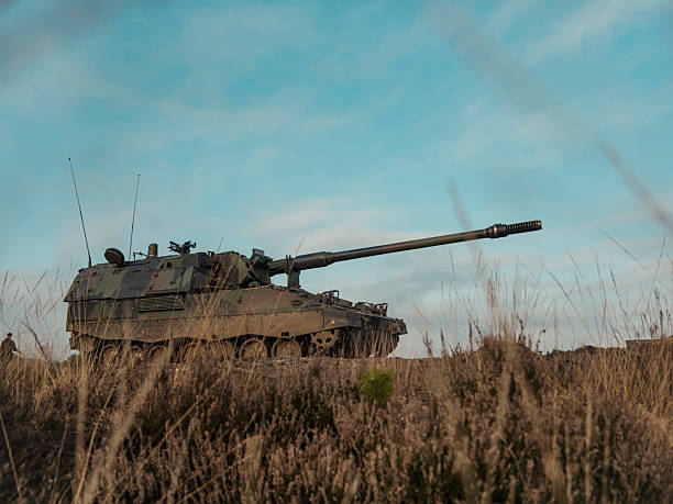 istock Panzerhaubitze 2000 Profile: Artillery Power in Golden Hour Light 2218226940
