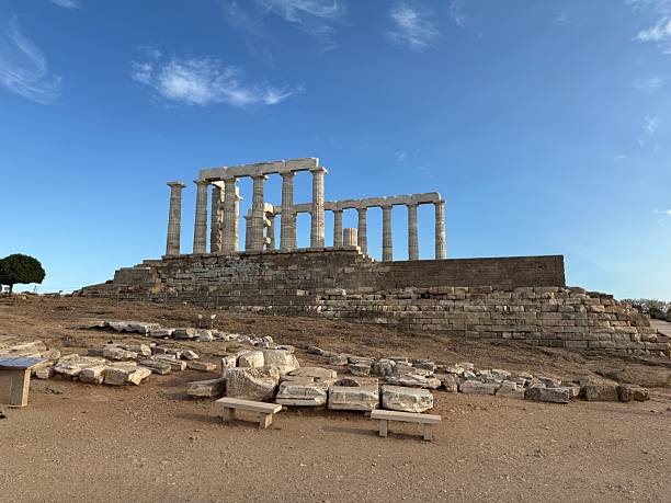 Temple of Poseidon cloudy