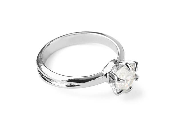 istock Beautiful bijouterie. Stylish ring isolated on white 2218227773