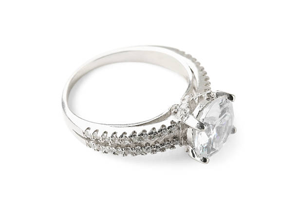 istock Beautiful bijouterie. Stylish ring isolated on white 2218227831