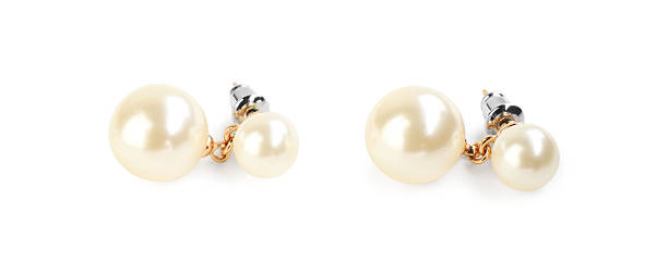istock Beautiful bijouterie. Stylish earrings isolated on white 2218227845