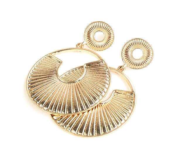 istock Beautiful bijouterie. Stylish earrings isolated on white 2218227923