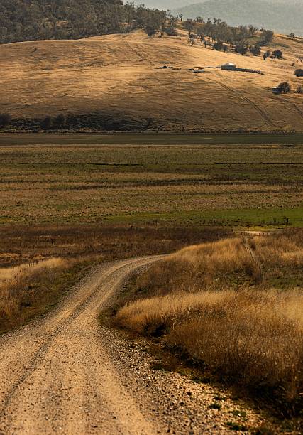 istock Winding Dirt Road in Rural Landscape 2218232047