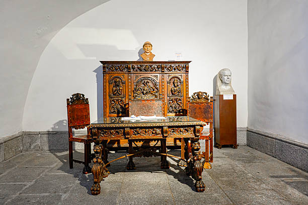Medieval wood furniture Monastery Church San Juan de los Reyes, Toledo, Spain