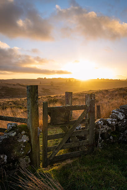 istock Dartmoor sunset over a gate. 2218245623