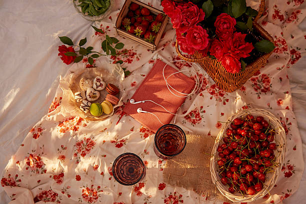 istock Romantic Picnic Table on the Ground with Natural Props 2218247394
