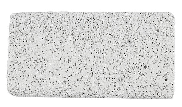 istock Light grey pumice stone isolated on a white background. Full depth of field. Top view. 2218251423
