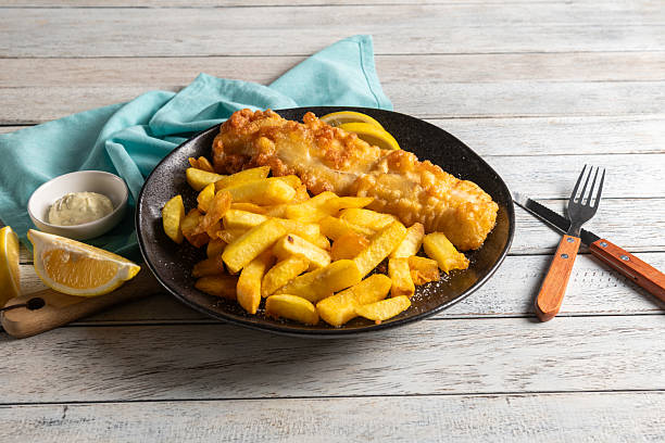 Crispy Fish & Golden Fries With Lemons