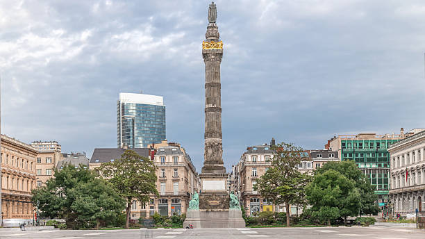 istock Congress Column Timelapse in Brussels, Belgium. A monumental neoclassical column on Place du Congres 2218267114