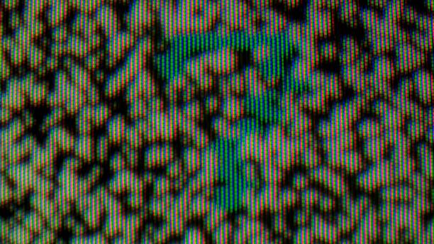 istock Close-Up View of Pixelated Screen Display Pattern in Colors 2218267810