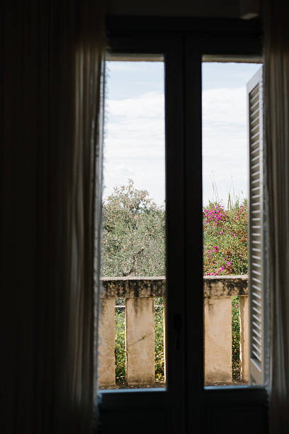 istock View from the old Italian balcony with shutters. 2218269923