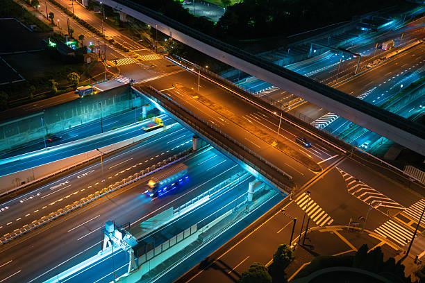 istock Night View of Multilane Highway Network in Tokyo 2218271120