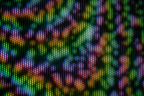 Modern horizontal digital screen, resembling a monitor or large tablet with sleek thin black bezel. Entire display area is filled with soli vibrant bright red color and copy space