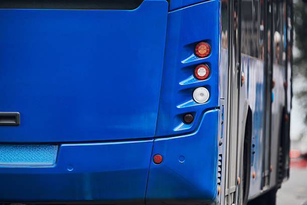 istock Blue bus for public transportation on city streets. 2218281659
