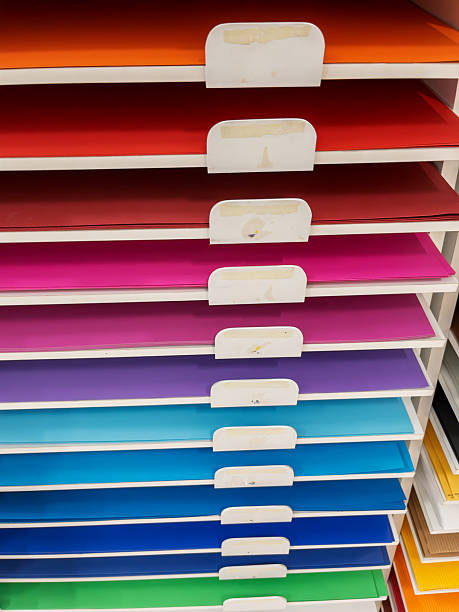 istock Colorful Stack of Art Paper in Vertical Organizer 2218282843