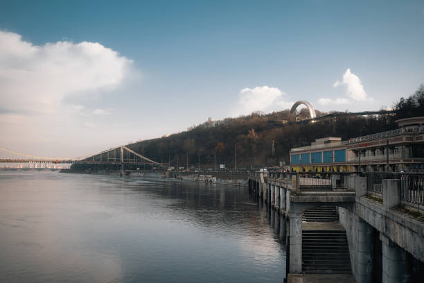istock KYIV, UKRAINE Pedestrian bridge over Dnypro river in Kyiv 2218284326