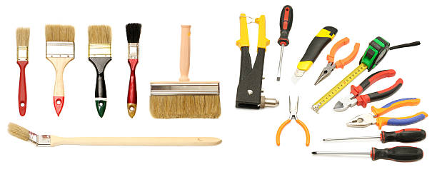 istock Large collection of various tools for work isolated on white 2218287339