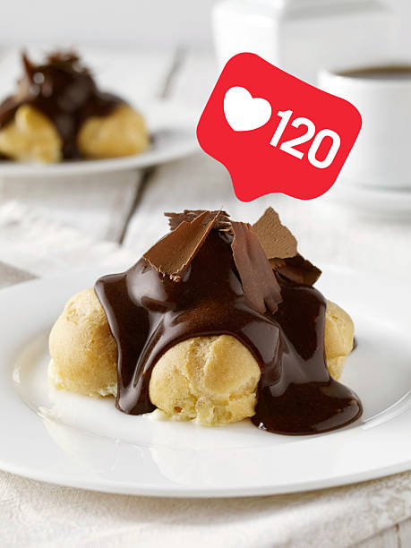 Liking profiterole on social media
