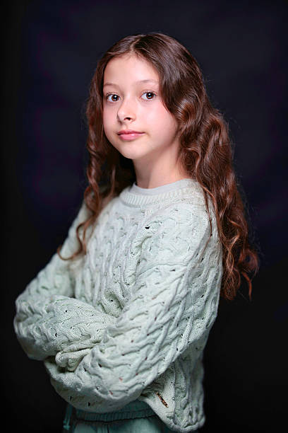 istock Studio shot of a brown-haired girl 2218294071