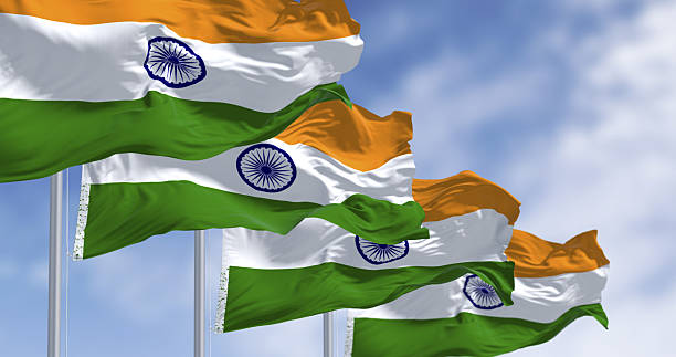 istock India national flags waving in the wind on a clear day 2218302026