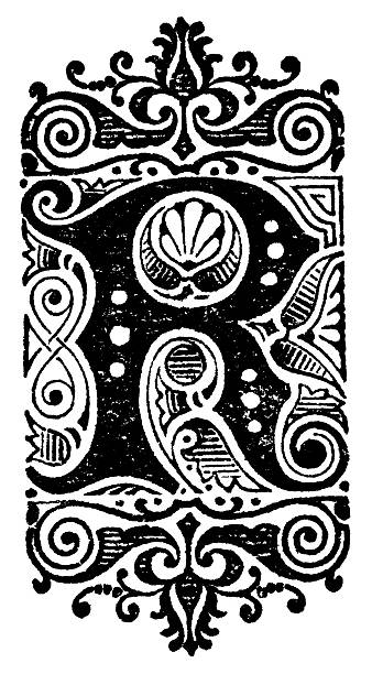 istock Art Nouveau Style Initial Capital Letter R - 19th Century 2218302314