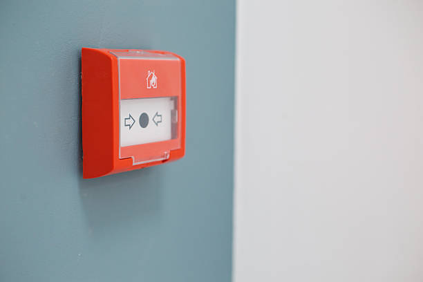 istock Manual fire alarm call point with directions for use 2218304737