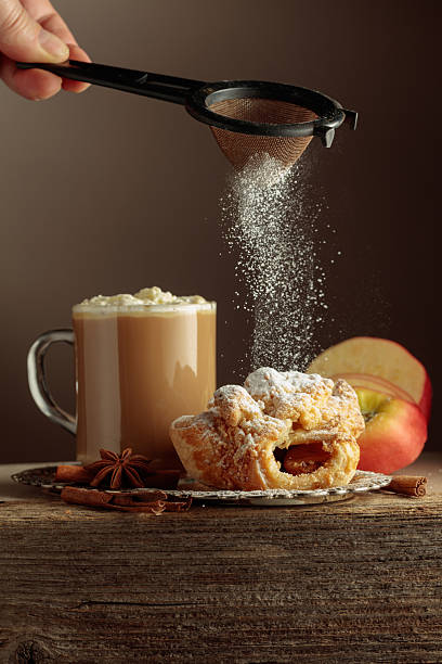 istock Vienna strudel and caffe latte on an old wooden table. 2218304781