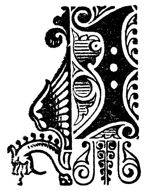 istock Art Nouveau Style Initial Capital Letter I - 19th Century 2218304834