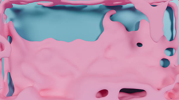 istock A striking abstract image featuring flowing pink forms resembling molten fabric or liquid 2218315643