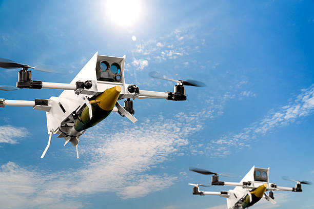 istock Weaponized FPV drone in flight carrying aerial bomb during military operation 2218321302