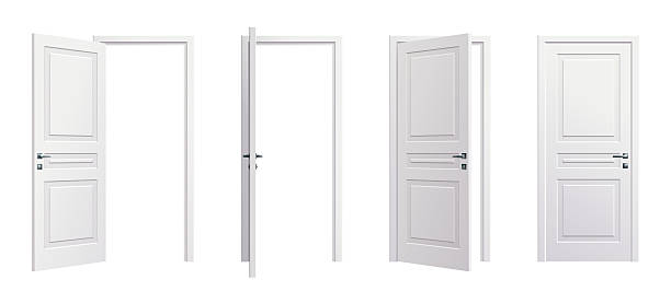 istock Open, closed door, entrance realistic doorway set 2218326575