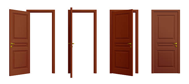 istock Open, closed door, entrance realistic doorway set 2218326582