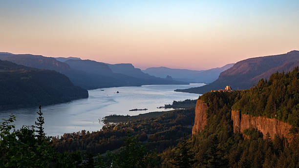 istock Sunset over the Columbia River Gorge with Crown Point in view. 2218328008
