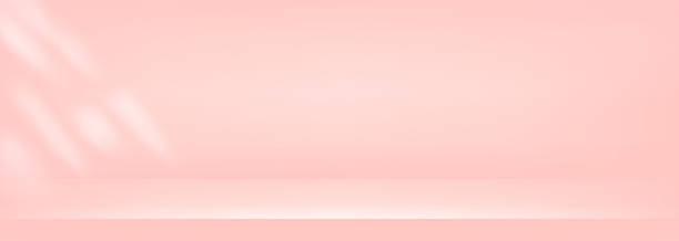 istock Studio pink background. Light neutral wall product room. Minimal pastel color table scene. Empty desk stage for beauty presentation with sunlight. Vector gradient illustration. Banner template 2218340568
