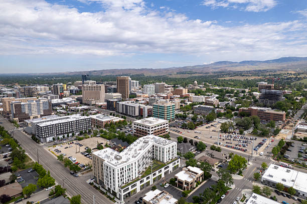 Drone of downtown Boise