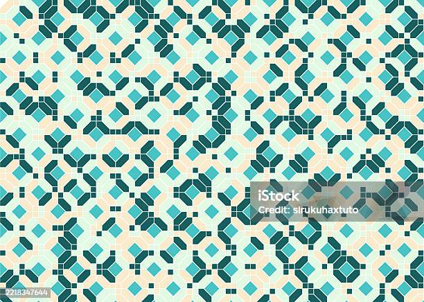 Tile Random Geometric Pattern Geometric Tile Pattern Background Stock Illustration - Download Image ...