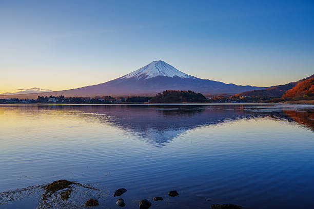 istock Mount Fuji Reflection on Lake Kawaguchiko at Sunrise 2218356374