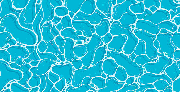 Seamless water waves on the ocean background.