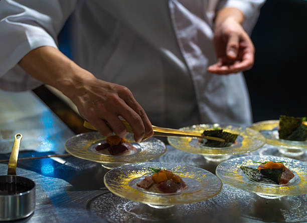 istock Japanese Starter Plates with Kobe beef and sea urchin 2218360790