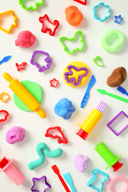 istock Assortment of colorful dough and shaping tools for young artists 2218363220