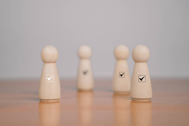 istock Wooden cube checklist represents success, strategy and effective task management.When any box is checked and checked, satisfaction, review and success follow.Ideal for business workflow, planning 2218363245
